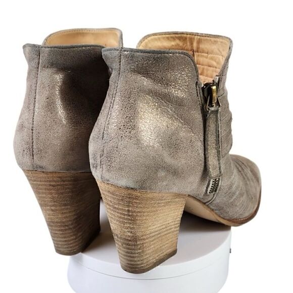 PAUL GREEN- Malibu Sliced Metallic Zip Bootie Chunky Nubuck Smoke, EU 6/ US 8.5 - Picture 9 of 13